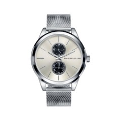 HC3024-87 - Reloj Mark Maddox de Hombre. Modelo HC3024-87. Brazalete de metal. Esfera redonda de color Blanco. 