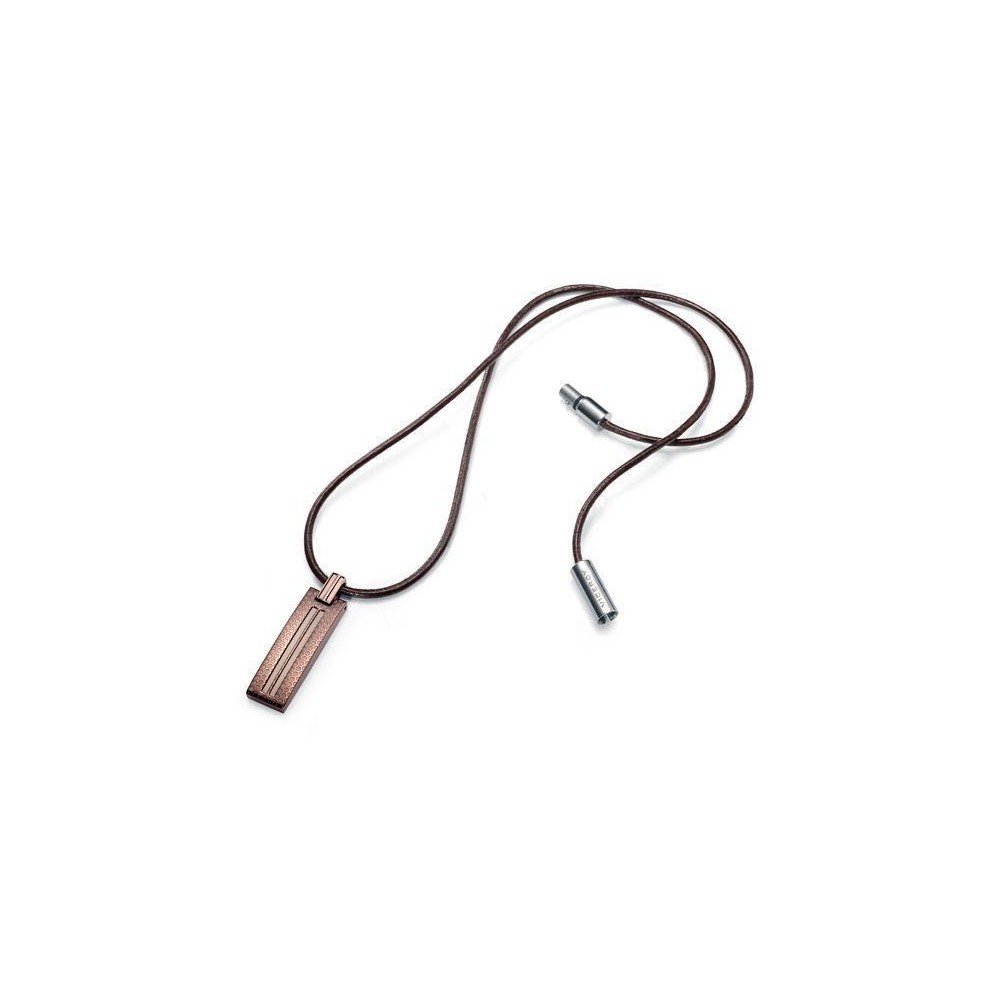 2236C01011 - Colgante de Viceroy Fashion en acero e ip marron con cordon de piel para hombre.