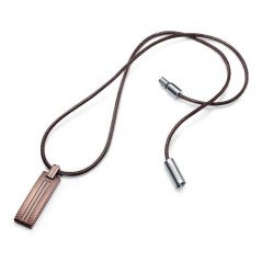 2236C01011 - Colgante de Viceroy Fashion en acero e ip marron con cordon de piel para hombre.