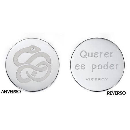 VMC0006-00 - Medallón de Viceroy en acero para mujer con Cristal. Diámetro 29 mm. Colección Plai