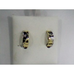 4355/1 - PENDIENTES BANDAS LISAS PIEDRAS 15X5MM CA