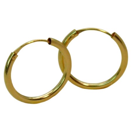 RR-6493 - Pendients de aro en oro 18k de tubo de 20 mm y 2 mm de grueso