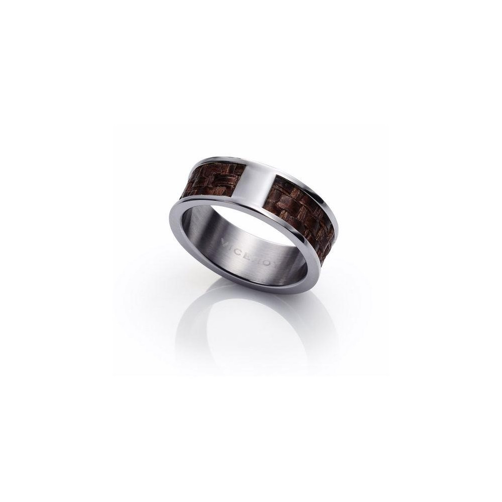 6163A02211 - Anillo de Viceroy Fashion en acero y piel sintética para hombre. Talla 22