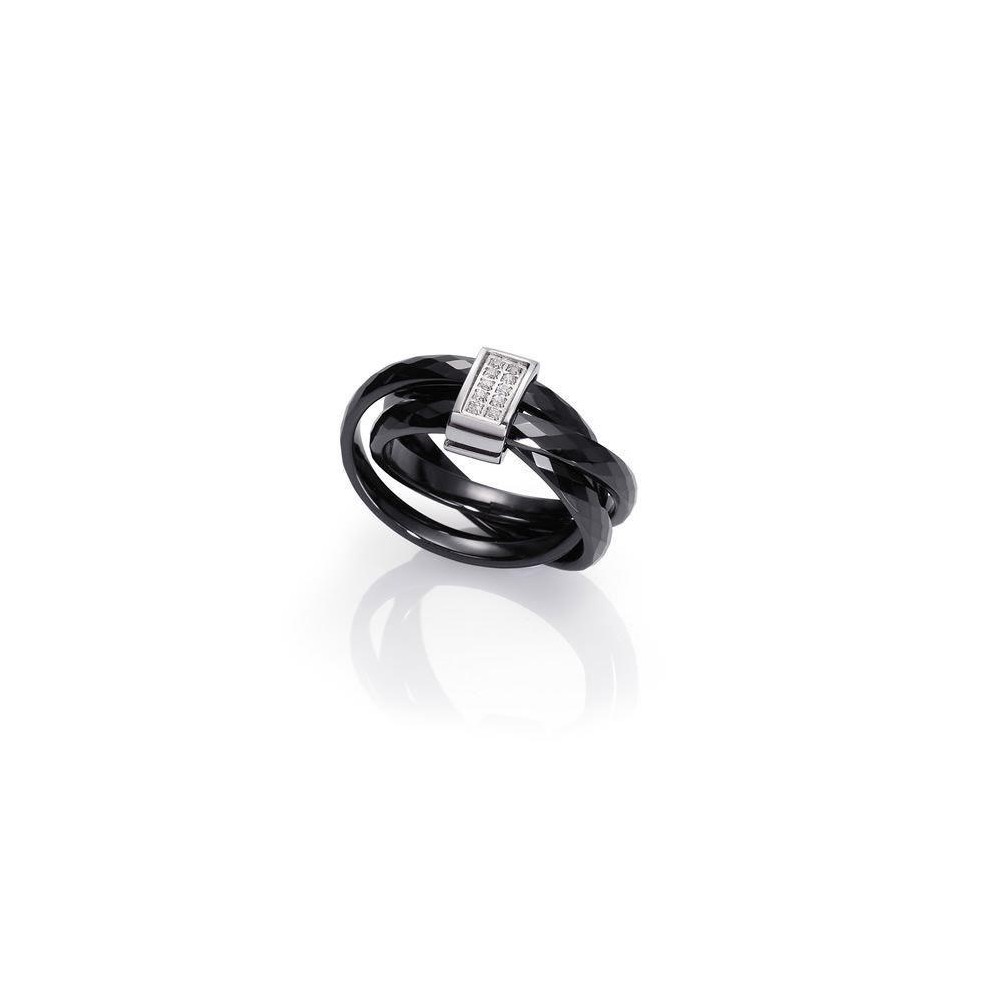 6154A01400 - Anillo Viceroy Fashion de acero y cerámica para mujer. Talla 14