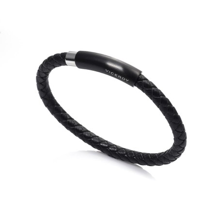 6287P09010 - Pulsera de acero, piel e ip gun de Viceroy Fashion para hombre.