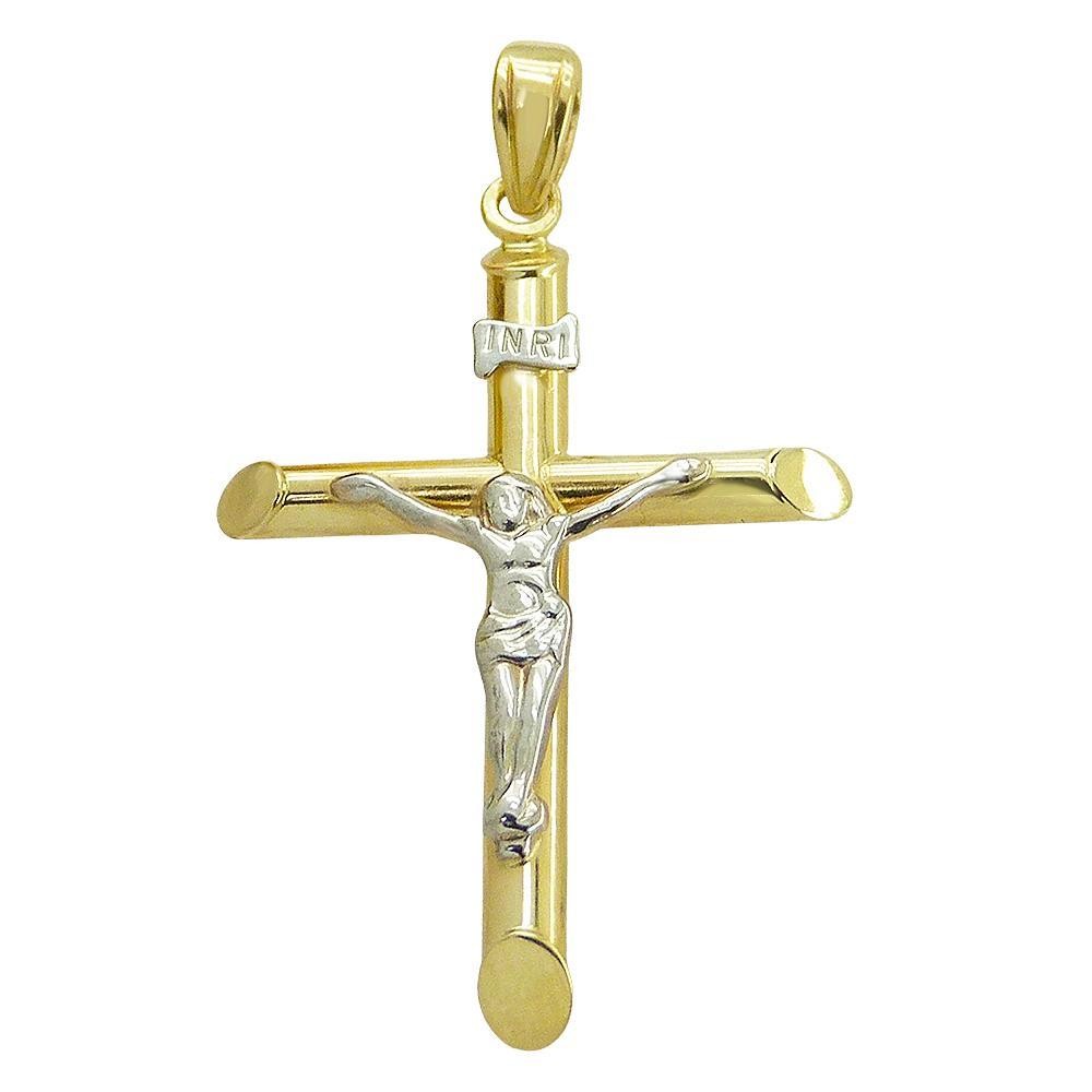 RR-5360 - CRUZ CON CRISTO 32X21MM BICOLOR