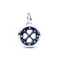 793104C01 - CLOVER STERLING SILVER MEDALLION WITH CLEAR CUBIC ZIRCONIA AND GLITTERY BUE ENAMEL