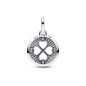 793104C01 - CLOVER STERLING SILVER MEDALLION WITH CLEAR CUBIC ZIRCONIA AND GLITTERY BUE ENAMEL