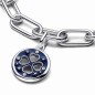 793104C01 - CLOVER STERLING SILVER MEDALLION WITH CLEAR CUBIC ZIRCONIA AND GLITTERY BUE ENAMEL