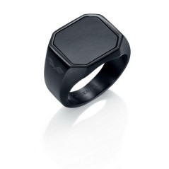 75005A02210 - Anillo de acero e ip negro para hombre