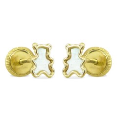 RR-4257 - PENDIENTES ORO OSITO NACAR 5MM TORNILLO