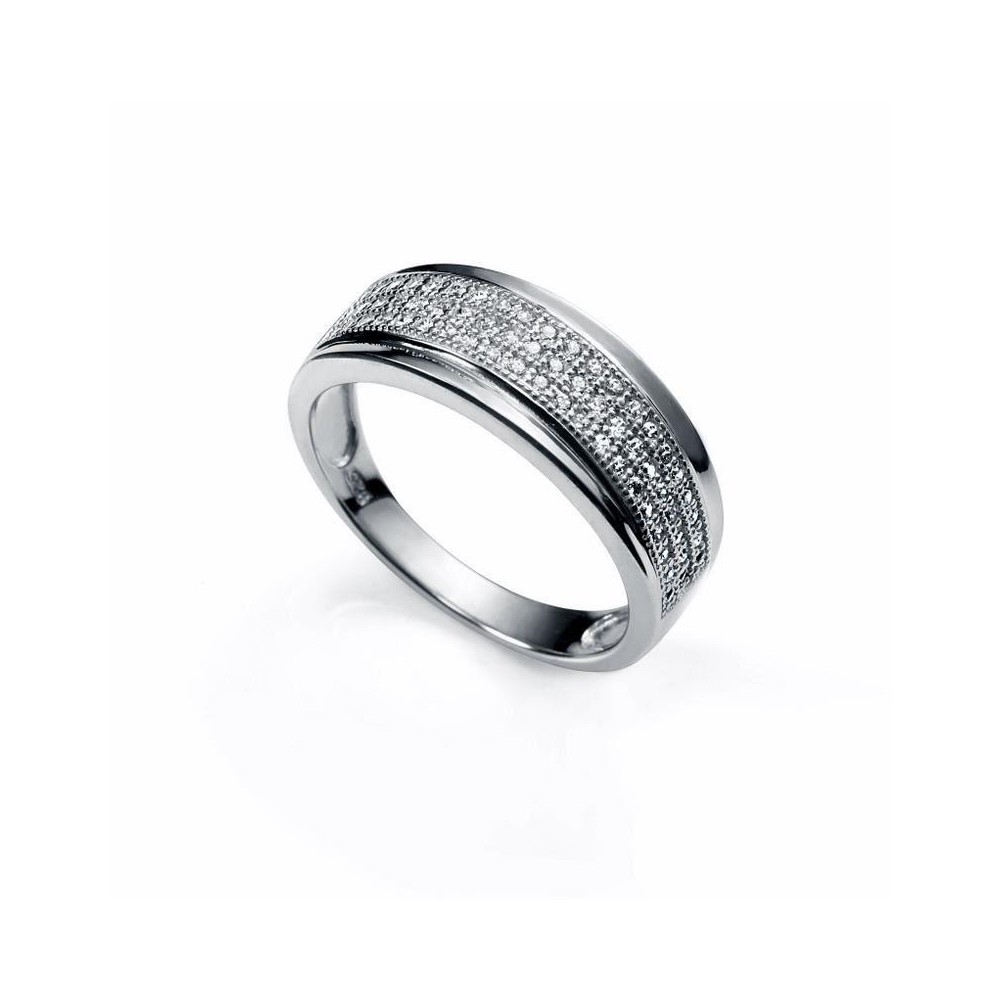 7006A014-30 - Anillo de plata Jewels y cristal para mujer. Talla 14. 