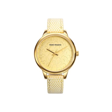 MC6002-20 - Reloj Mark Maddox de Mujer. Correa de color blanco-dorado. Esfera redonda de color dorado.  