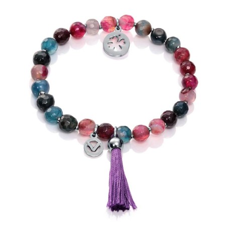 90040P09019 - Pulsera de acero y agata para mujer