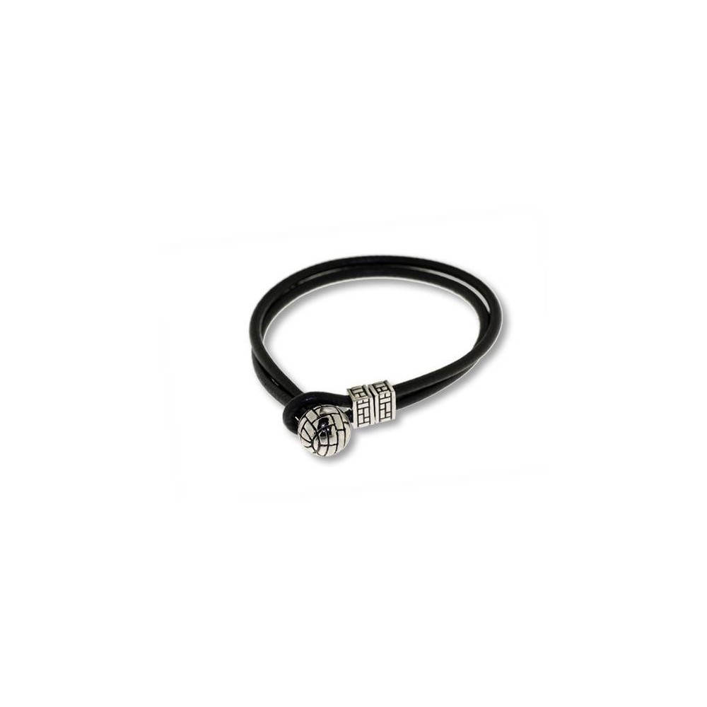 2194P01010 - Pulsera Viceroy Fashion de acero y piel para hombre. Color negro.