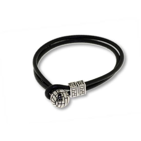 2194P01010 - Pulsera Viceroy Fashion de acero y piel para hombre. Color negro.