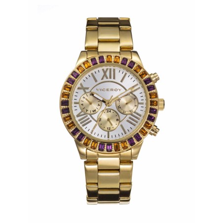 432250-03 - Reloj Viceroy de Mujer.  Brazalete de acero chapado PVD. Esfera redonda de color plateado-dorado. 