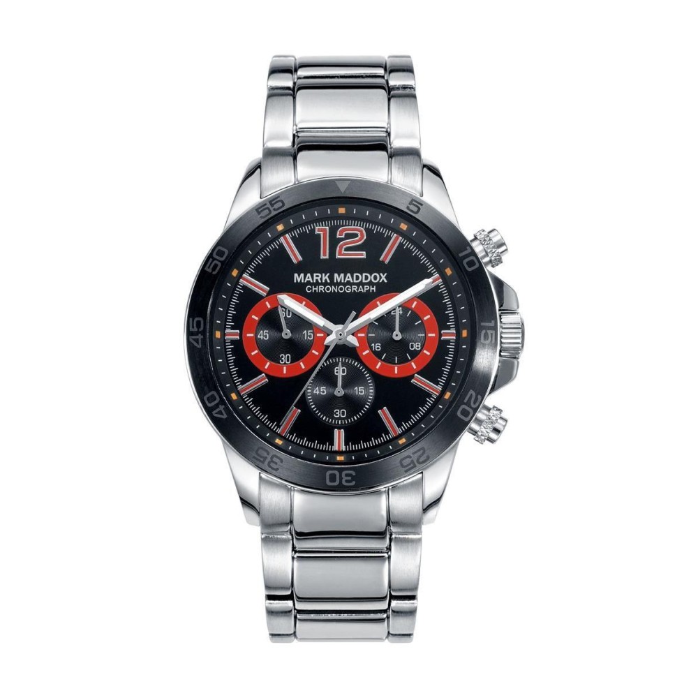 HM7003-75 - Reloj Mark Maddox de Hombre. Modelo HM7003-75. Brazalete de metal. Esfera redonda de color negro. 