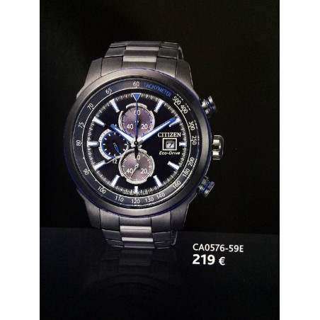 CA0576-59E - Reloj Citizen acero negro Eco Drive. Cronografo