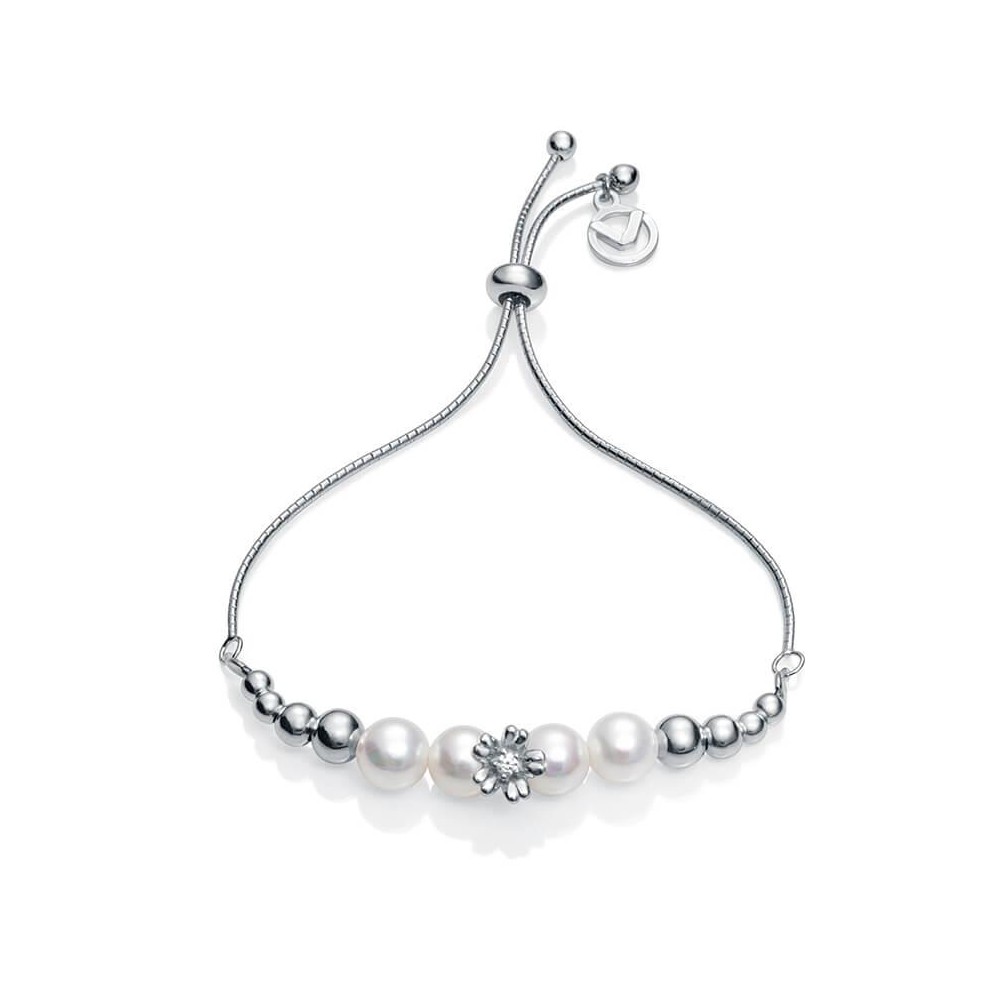 7037P000-60 - Pulsera de plata con circonita y perla Shell