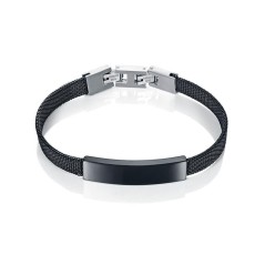 6436P09010 - Pulsera de malla milanesa en acero e ip negro