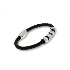 6043P01010 - Pulsera Viceroy Fashion para hombre en acero y piel