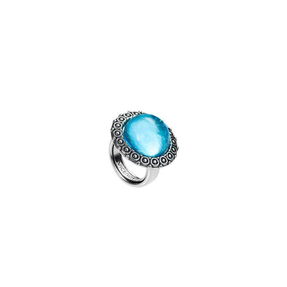 4043A01513 - Anillo Viceroy Fashion con bola de metal y murano azul. Talla adaptable a la med