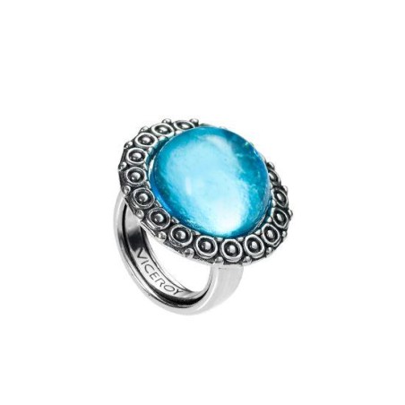 4043A01513 - Anillo Viceroy Fashion con bola de metal y murano azul. Talla adaptable a la med