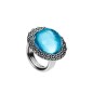 4043A01513 - Anillo Viceroy Fashion con bola de metal y murano azul. Talla adaptable a la med