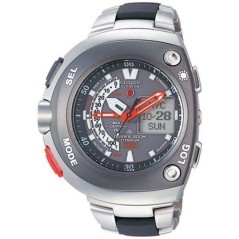 JV0051-60E - Reloj CITIZEN PROMASTER Aqualand Eco Drive Titanio. Dual Time. Calendario perpet