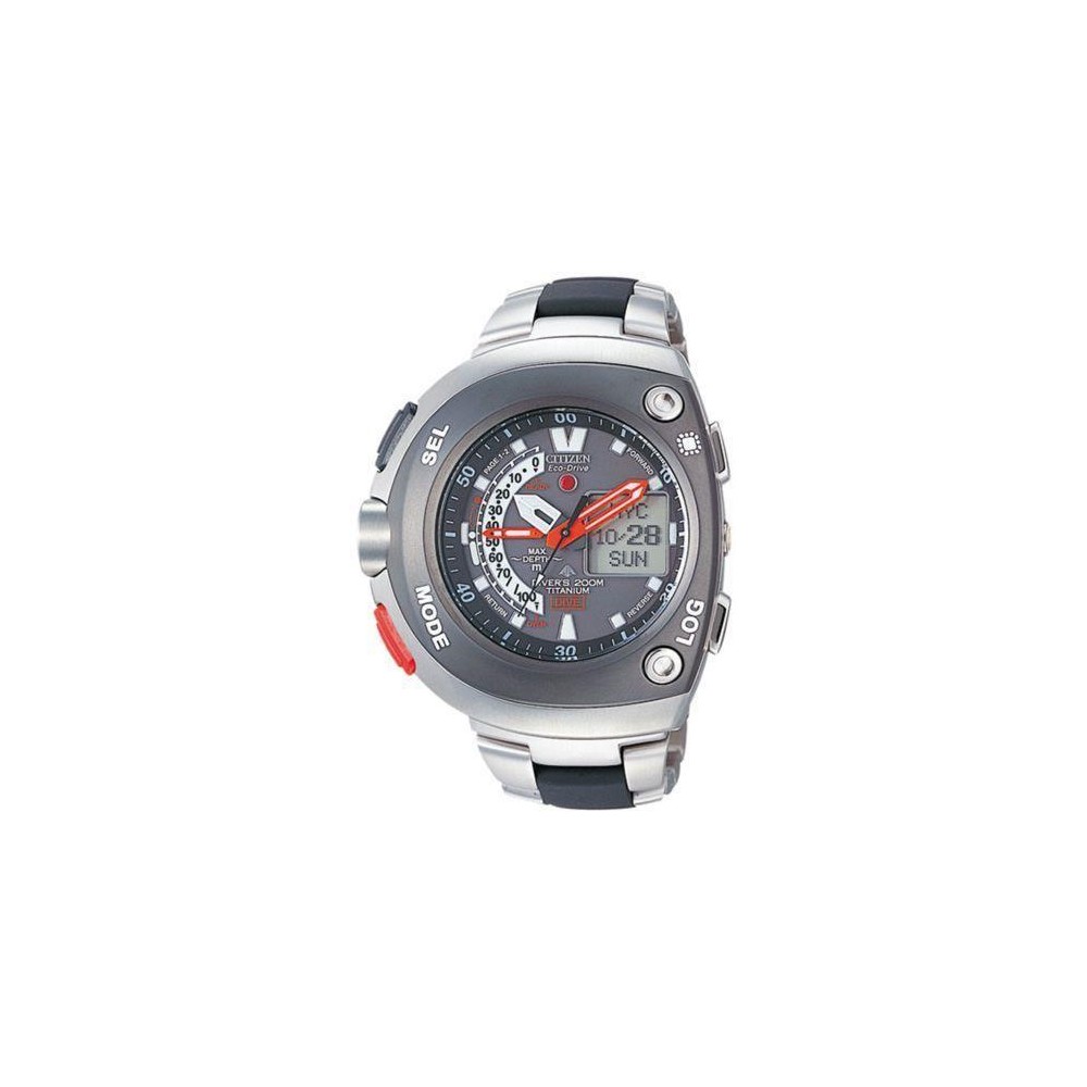 JV0051-60E - Reloj CITIZEN PROMASTER Aqualand Eco Drive Titanio. Dual Time. Calendario perpet