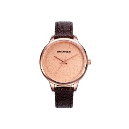 MC6002-90 - Reloj Mark Maddox de Mujer. Correa de color marron. Esfera redonda de color salmon.  