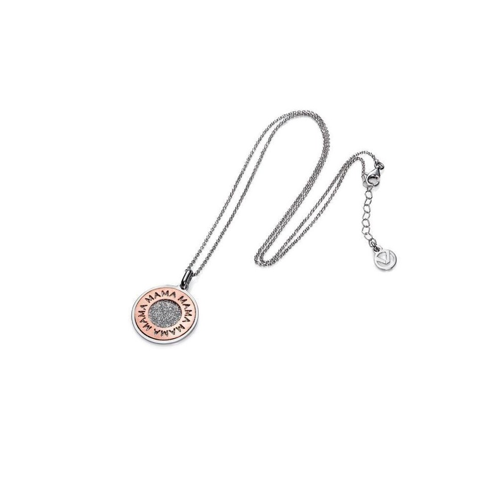 1158C100-99 - Colgante de plata de ley con chapado en rosa para mujer.