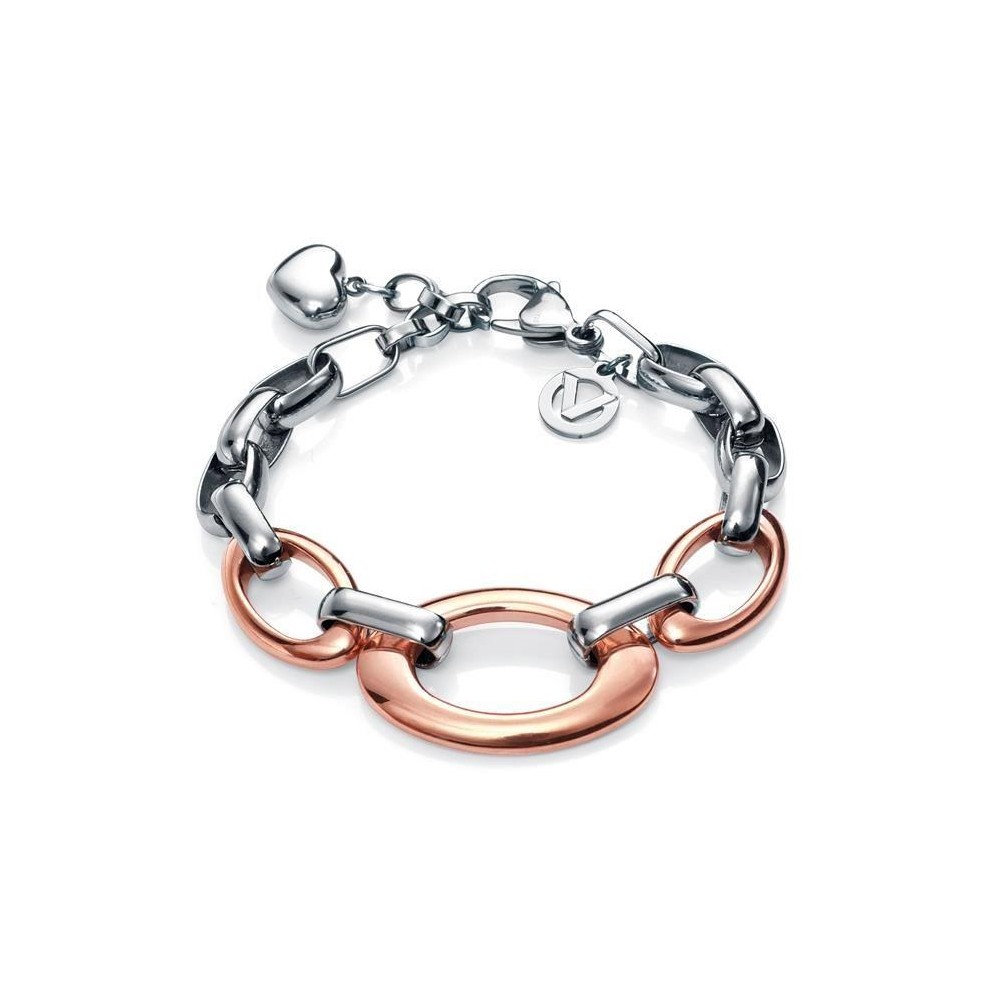 6291P19019 - Pulsera Bicolor de acero e ip rosado de Viceroy Fashion para mujer.