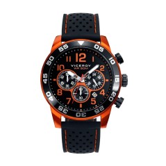 40423-75 - Reloj Viceroy de Hombre. Correa de caucho de color negro con pespunte naranja. E