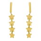 RR-5059 - Pendientes de oro 18k con barra y estrellas de 25mm largo con cierre de presión