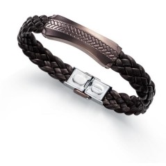 2223P09011 - Pulsera de Viceroy Fashion para hombre n acero e ip marron con piel.