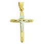 RR-4815 - CRUZ LISA CON CRISTO 32X1,9MM BICOLOR