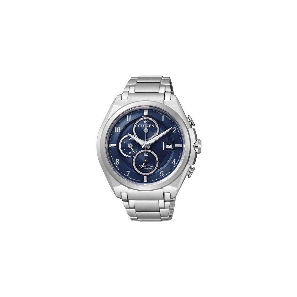 CA0350-51L - Reloj Citizen Super Titanium TI+IP Crono Eco Drive 035. Esfera azul. Cristal zaf