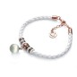 6236P09000 - Pulsera Viceroy Fashion de acero e ip rosa, ojo de gato y piel blanca para mujer