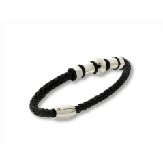 6038P01010 - Pulsera Viceroy Fashion en acero y piel para hombre