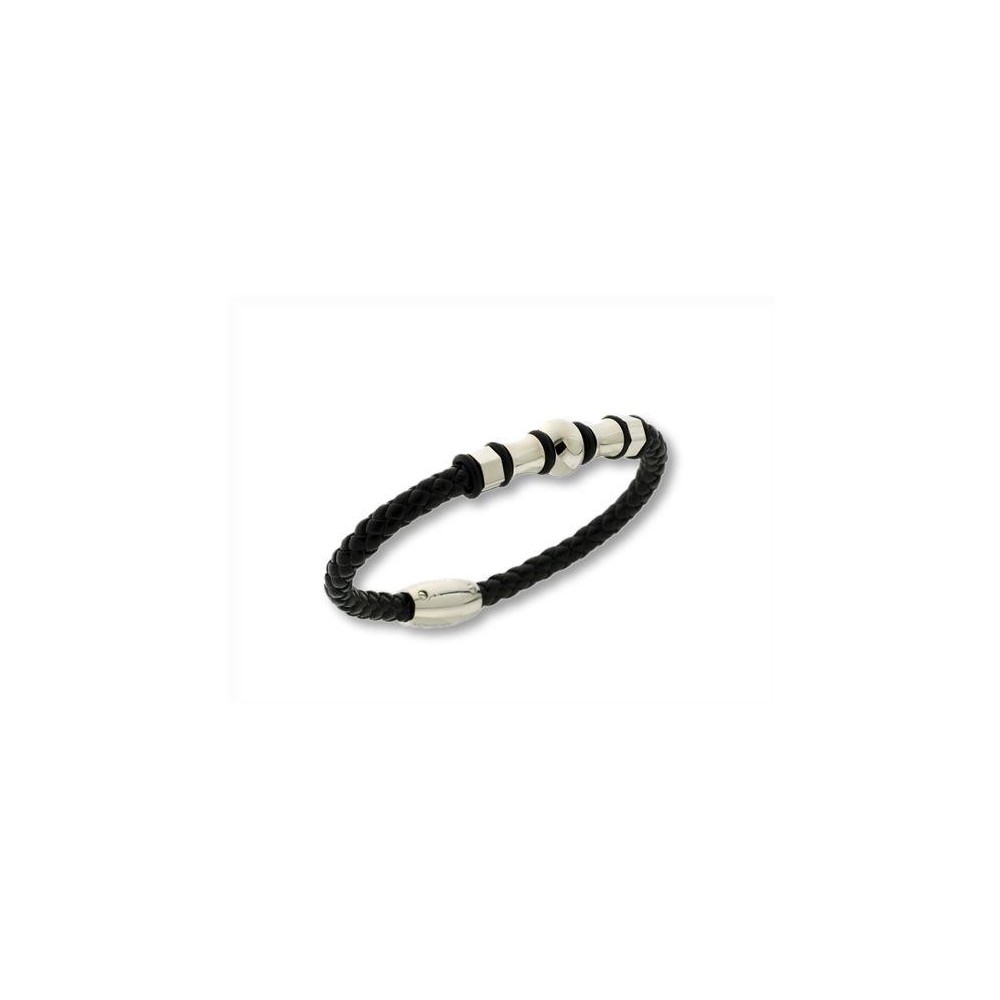 6038P01010 - Pulsera Viceroy Fashion en acero y piel para hombre