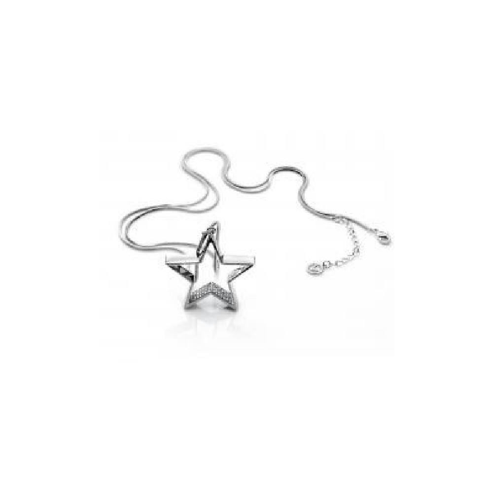 3153C11019 - Colgante forma estrella con cadena en metal rodiado y cristal de Viceroy Fashion para mujer.