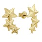 RR-5044 - Pendientes trepadores de oro amarillo 18k con estrellas facetadas