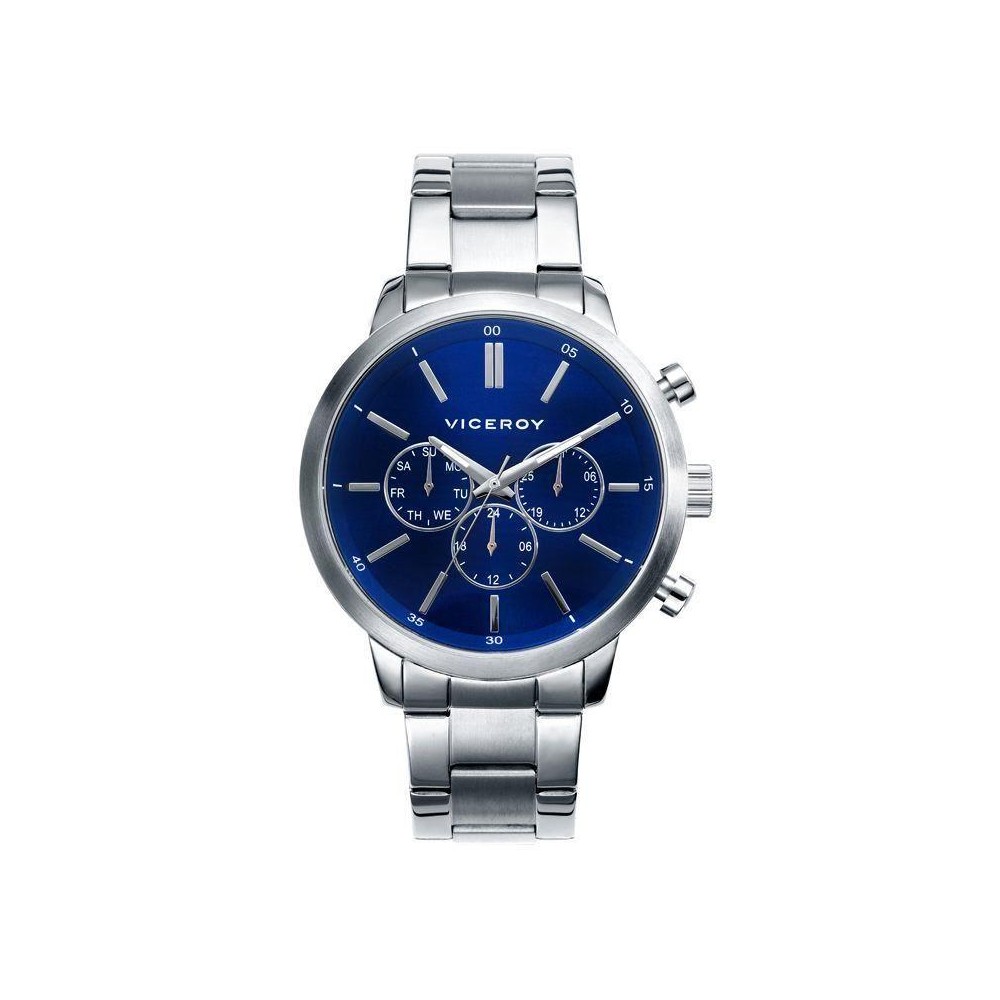 46575-37 - Reloj Viceroy de Hombre. Brazalete de acero. Esfera redonda de color azul.  