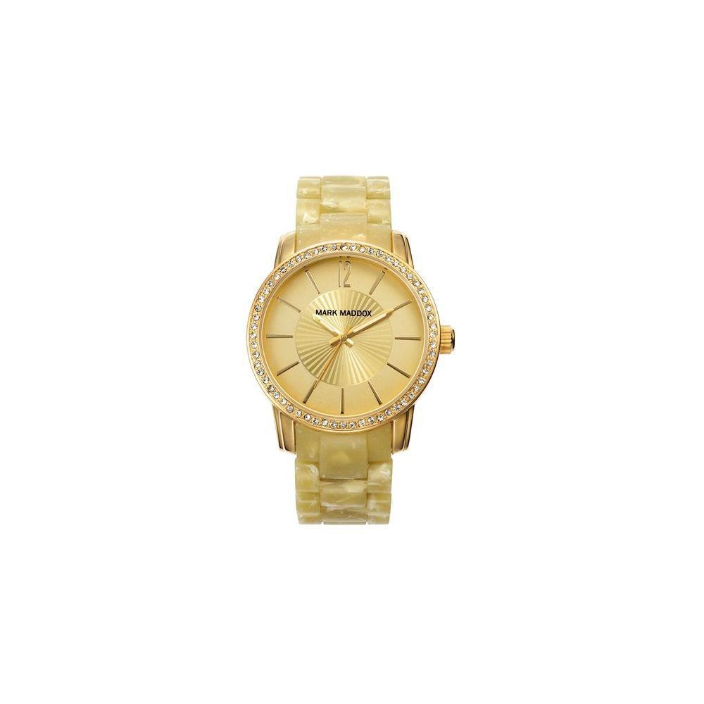 MP3004-95. - Reloj Mark Maddox de Mujer. Esfera redonda de color dorado 