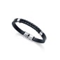 75091P01010 - Pulsera Viceroy Fashion de acero y piel negra para hombre