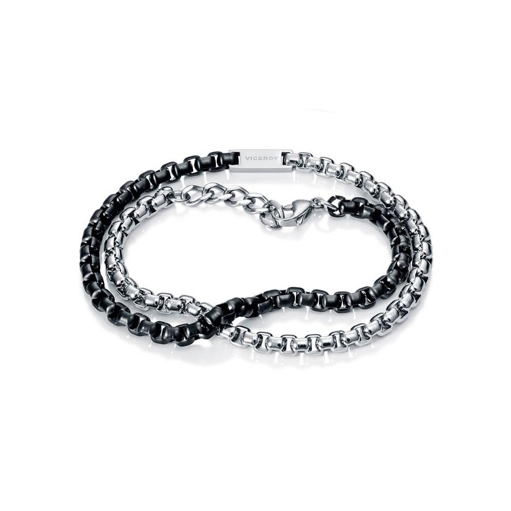 6408P09010 - Pulsera de acero e ip negro para hombre