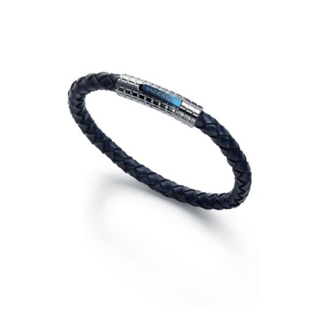 6227P01013 - Pulsera de Viceroy Fashion para hombre en piel, acero e ip azul.