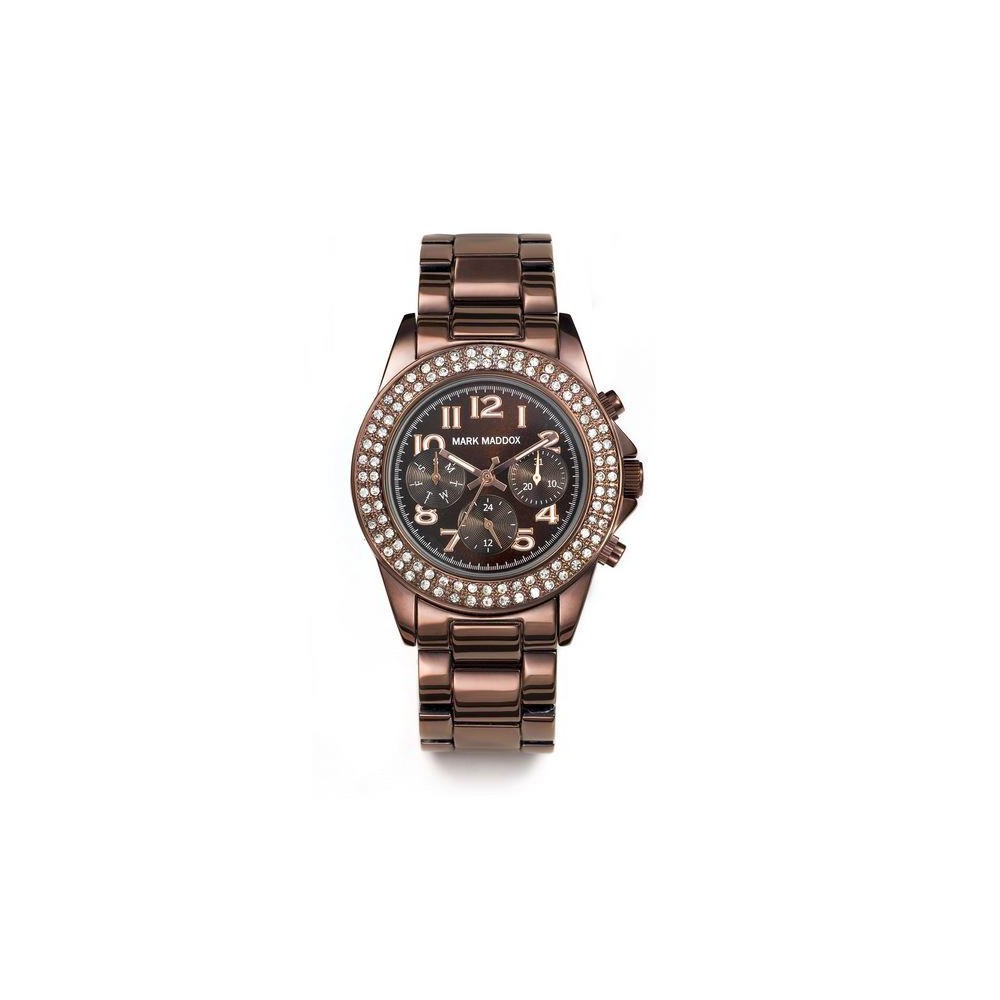 MM3006-45 - Reloj Mark Maddox de Mujer.  Esfera redonda de color marron cho